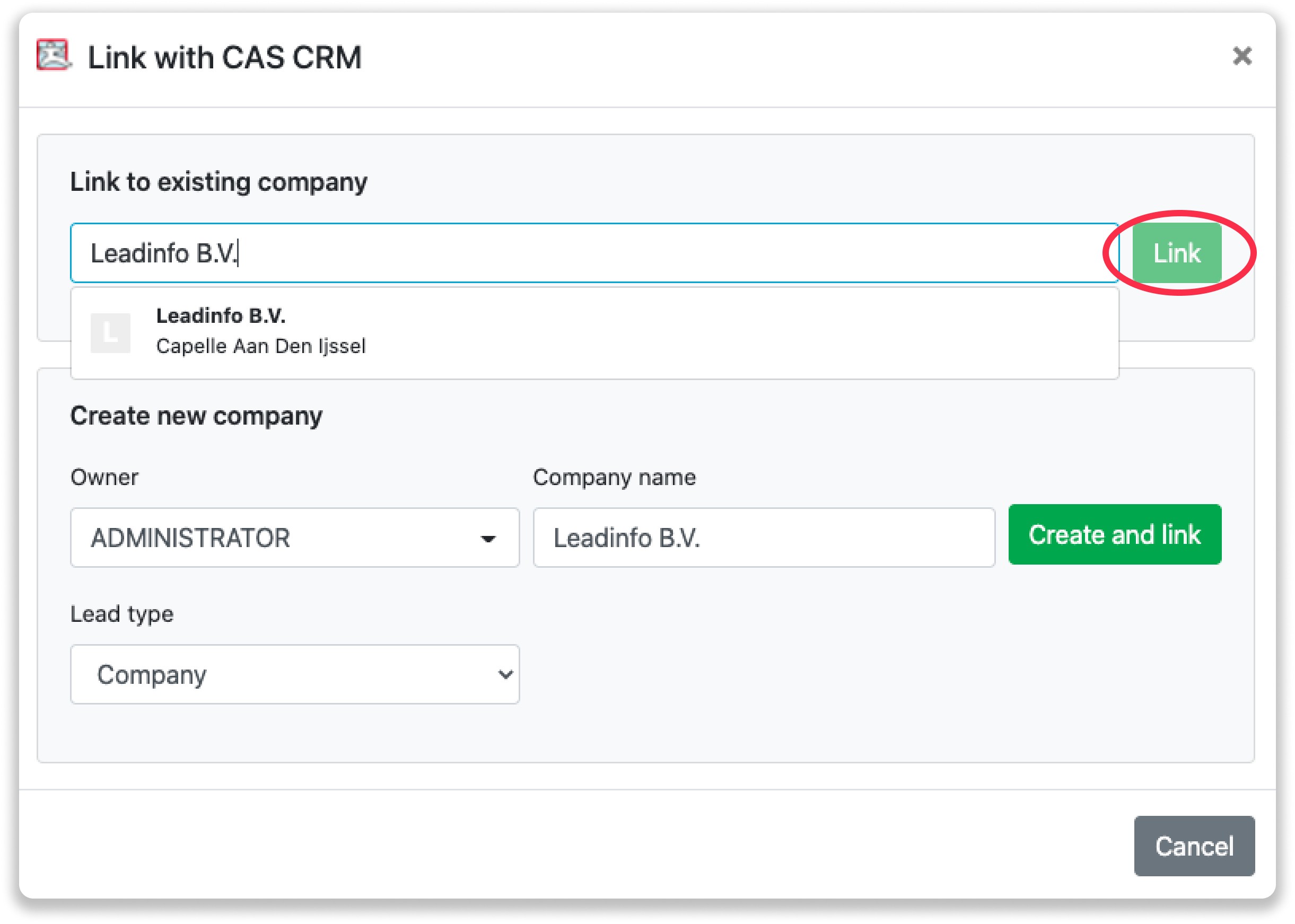 CAS CRM integration