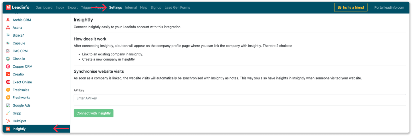 Insightly integration