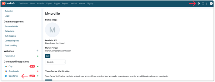 Salesforce settings