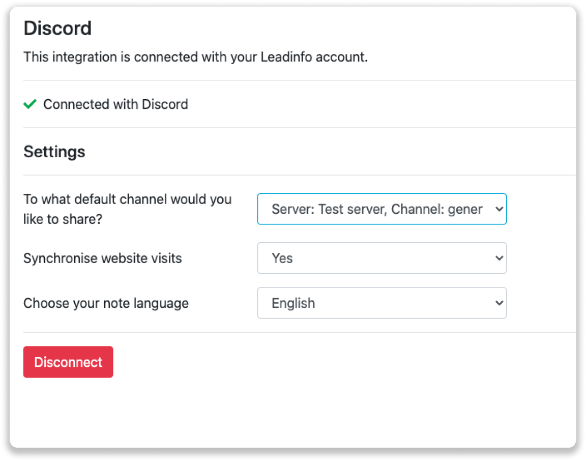 Discord integration