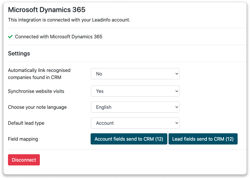 Microsoft Dynamics 365 integration