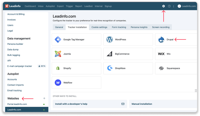 Tracker installation Drupal