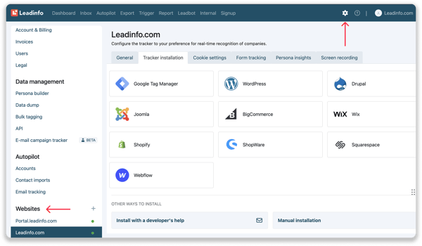 Tracker installation gen
