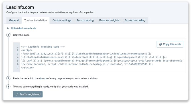 Tracker installation manual