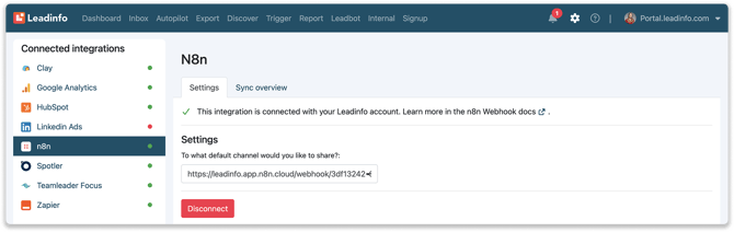 Updated n8n integration connection