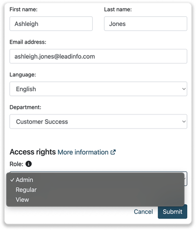 user roles- access rights